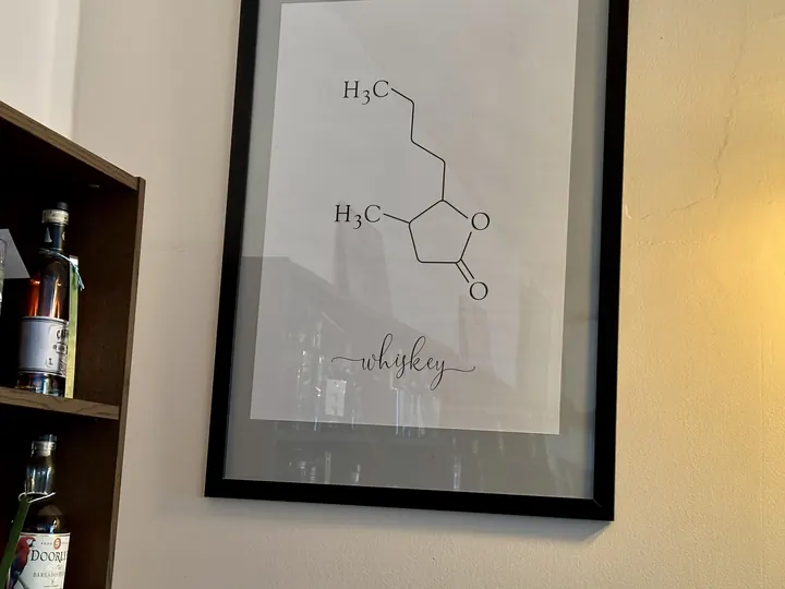 Obraz s molekulou whisky laktónu